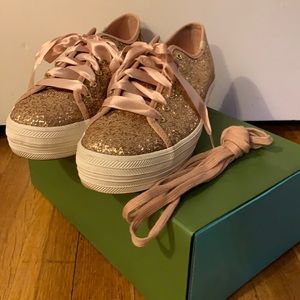 Kate Spade Rose Gold Glitter Keds